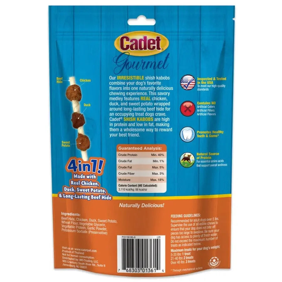 Cadet Gourmet Beef Hide Shish Kabob Dog Treats Cadet