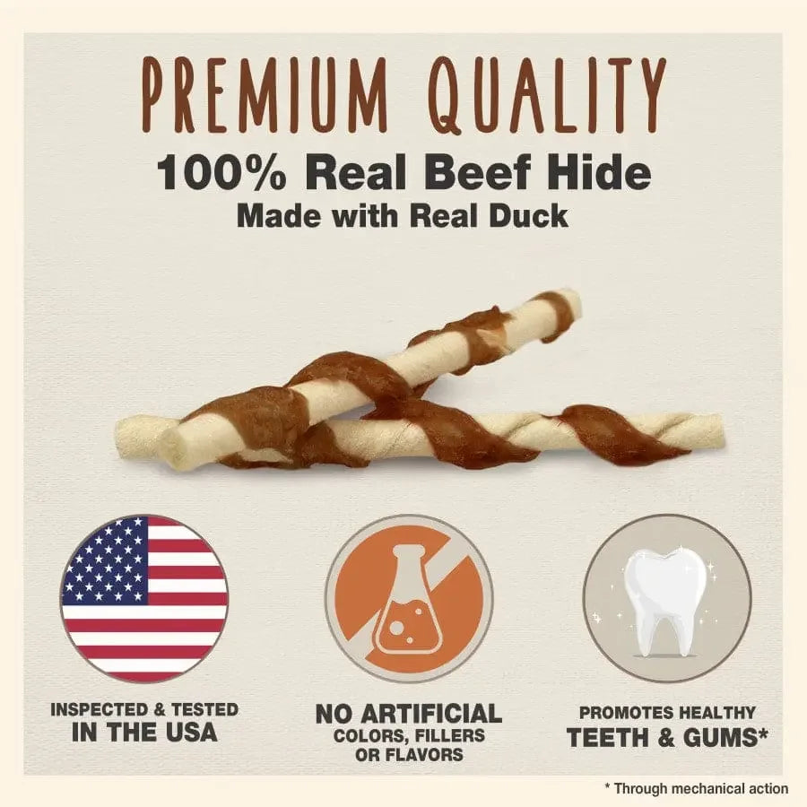 Cadet Gourmet Beef Hide & Duck Dog Twist Sticks Cadet