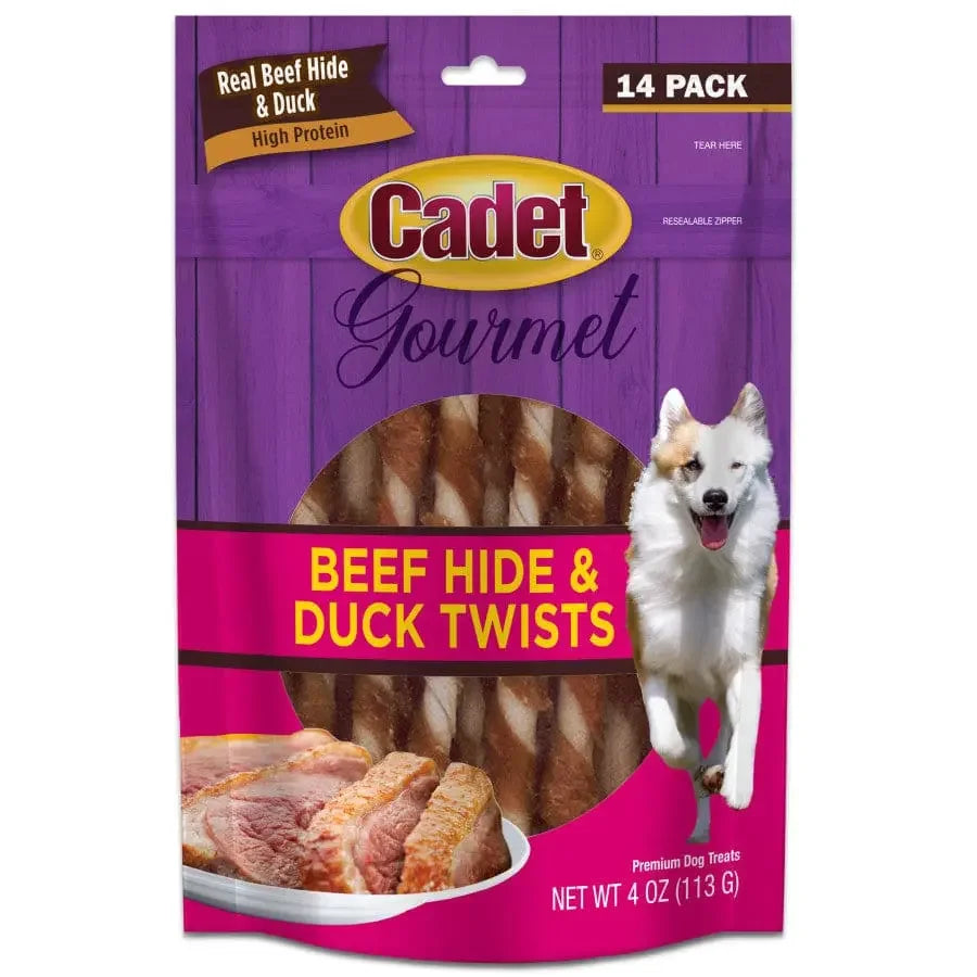 Cadet Gourmet Beef Hide & Duck Dog Twist Sticks Cadet