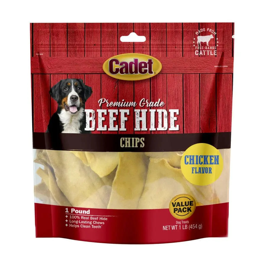 Cadet Premium Grade Beef Hide Chips for Dogs Chips 1 lb Cadet