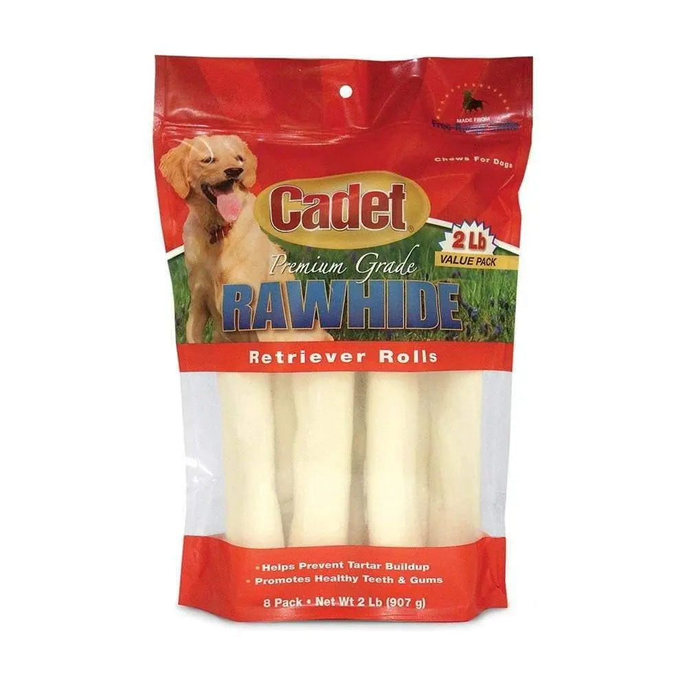 Cadet Premium Rawhide Retriever Roll Dog Treats 2 Lbs X 8 Count Talis Us