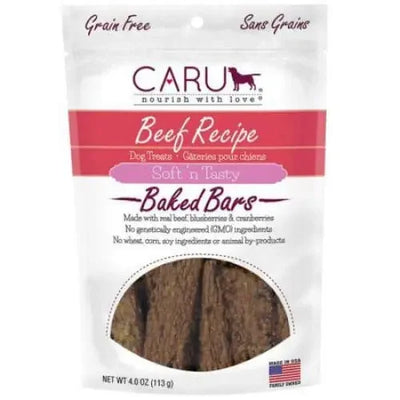 Caru Pet Food Soft 'n Tasty Baked Bars Beef Recipe Grain-Free Dog Treats Caru Pet Food