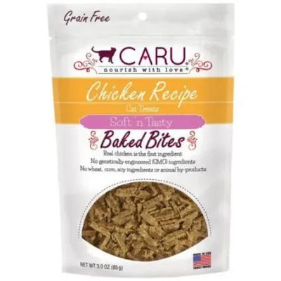 Caru Pet Food Soft 'n Tasty Baked Bites Chicken Recipe Grain-Free Cat Treats Caru Pet Food