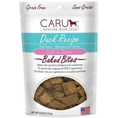 Caru Pet Food Soft 'n Tasty Baked Bites Duck Recipe Grain-Free Dog Treats Caru Pet Food