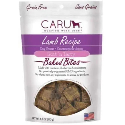 Caru Pet Food Soft 'n Tasty Baked Bites Lamb Recipe Grain-Free Dog Treats Caru Pet Food