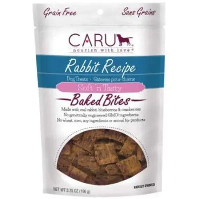 Caru Pet Food Soft 'n Tasty Baked Bites Rabbit Recipe Grain-Free Dog Treats Caru Pet Food