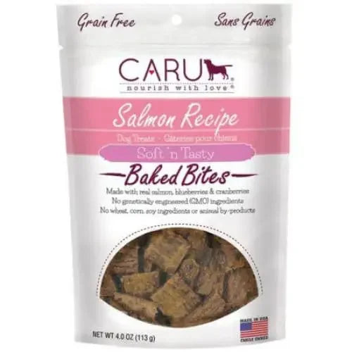 Caru Pet Food Soft 'n Tasty Baked Bites Salmon Recipe Grain-Free Dog Treats Caru Pet Food