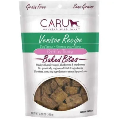 Caru Pet Food Soft 'n Tasty Baked Bites Venison Recipe Grain-Free Dog Treats Caru Pet Food
