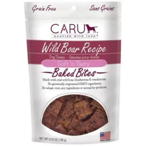 Caru Pet Food Soft 'n Tasty Baked Bites Wild Boar Recipe Grain-Free Dog Treats Caru Pet Food
