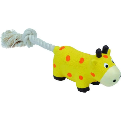 Coastal Pet Products Dog Toys Lil Pals Latex & Rope Cow Yellow Coastal toys