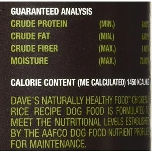 Dave's Pet Food Naturally Healthy Chicken & Rice Dog Food 13 Oz x 12 Count Dave's Pet Food