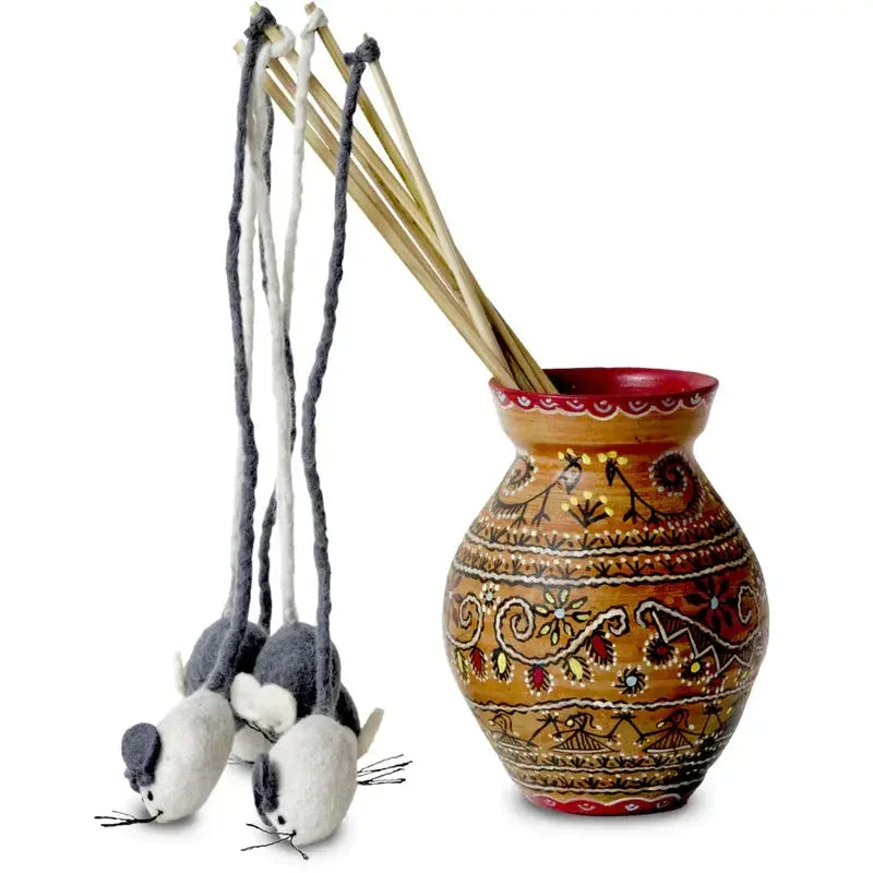 Dharma Dog Karma Cat Wand Toys Mouse Dharma Dog Karma Cat
