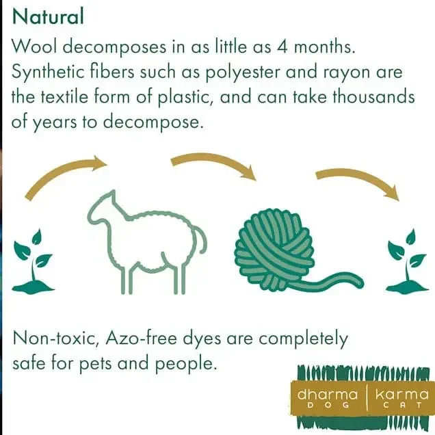 Dharma Dog Karma Cat Wool Pet Cave, Fish Small Dogs & Cat Bed Dharma Dog Karma Cat