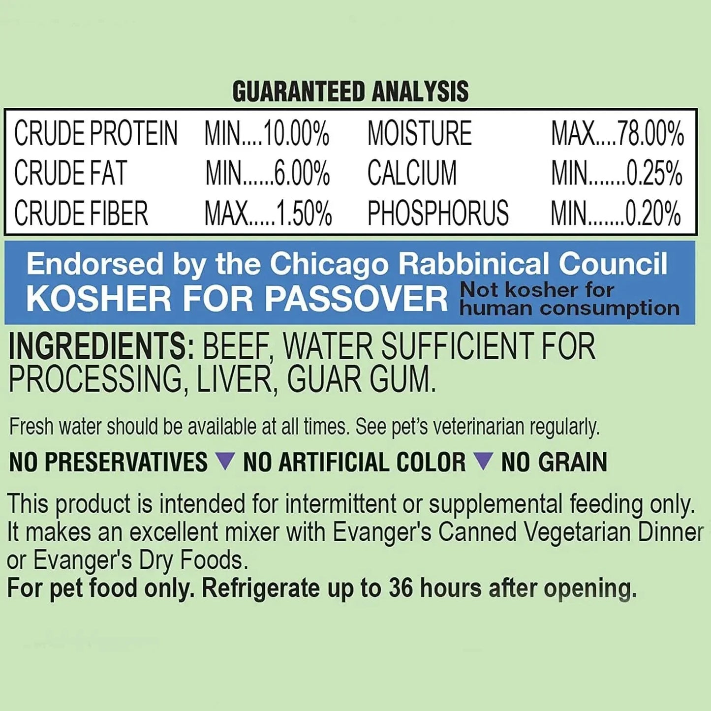 Evanger's Grain-Free Beef Canned Dog & Cat Food 24ea/6 oz Evanger's