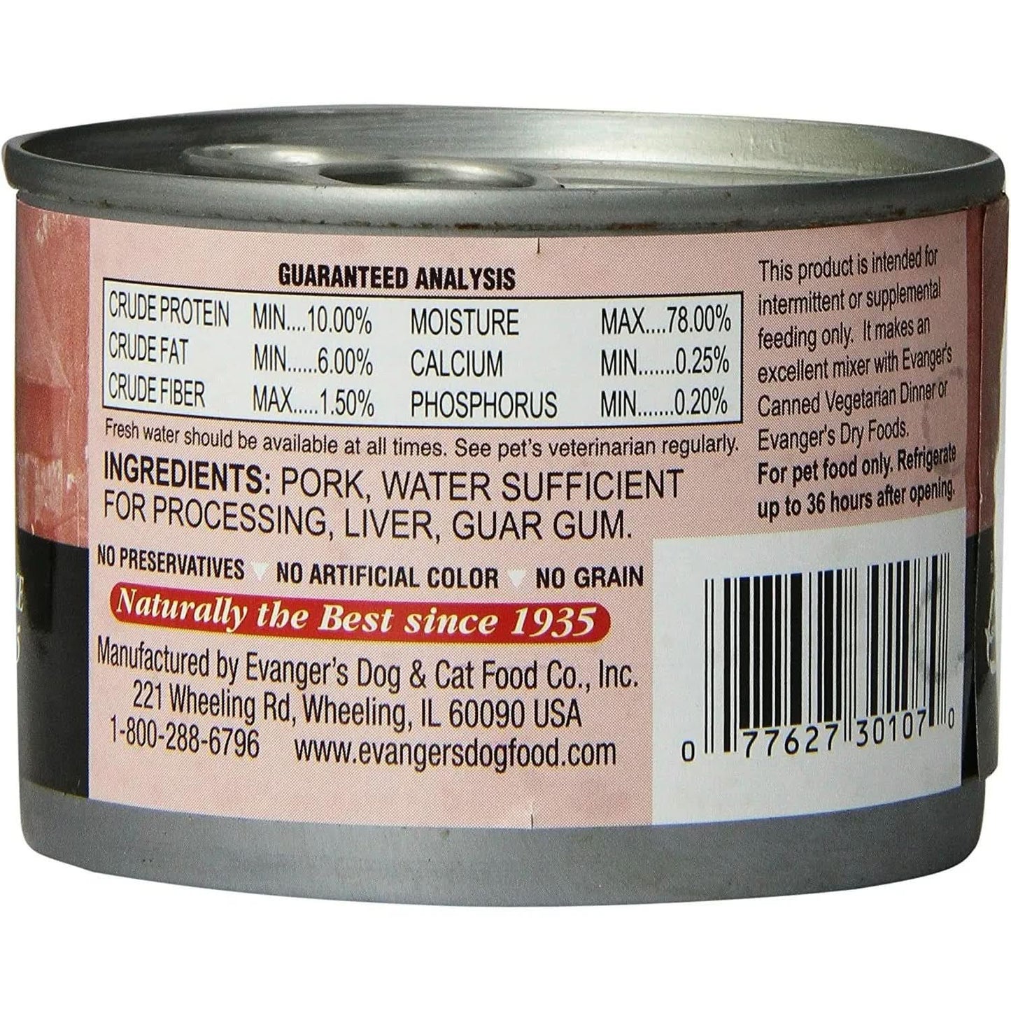 Evanger's Grain-Free Pork Canned Dog & Cat Food case of 24 Evanger's