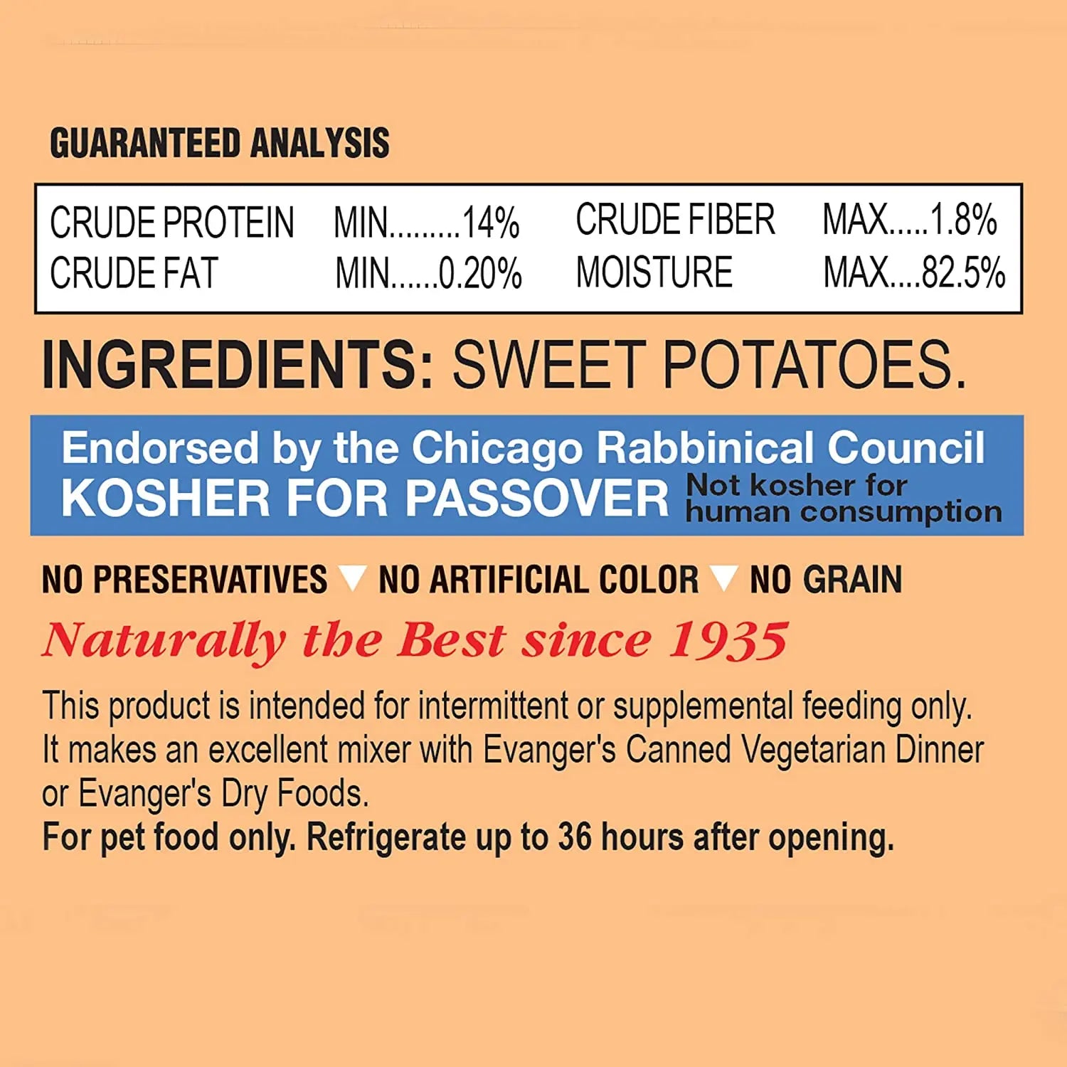 Evanger's Grain-Free Sweet Potato Canned Dog & Cat Food 24ea/6 oz, Evanger's