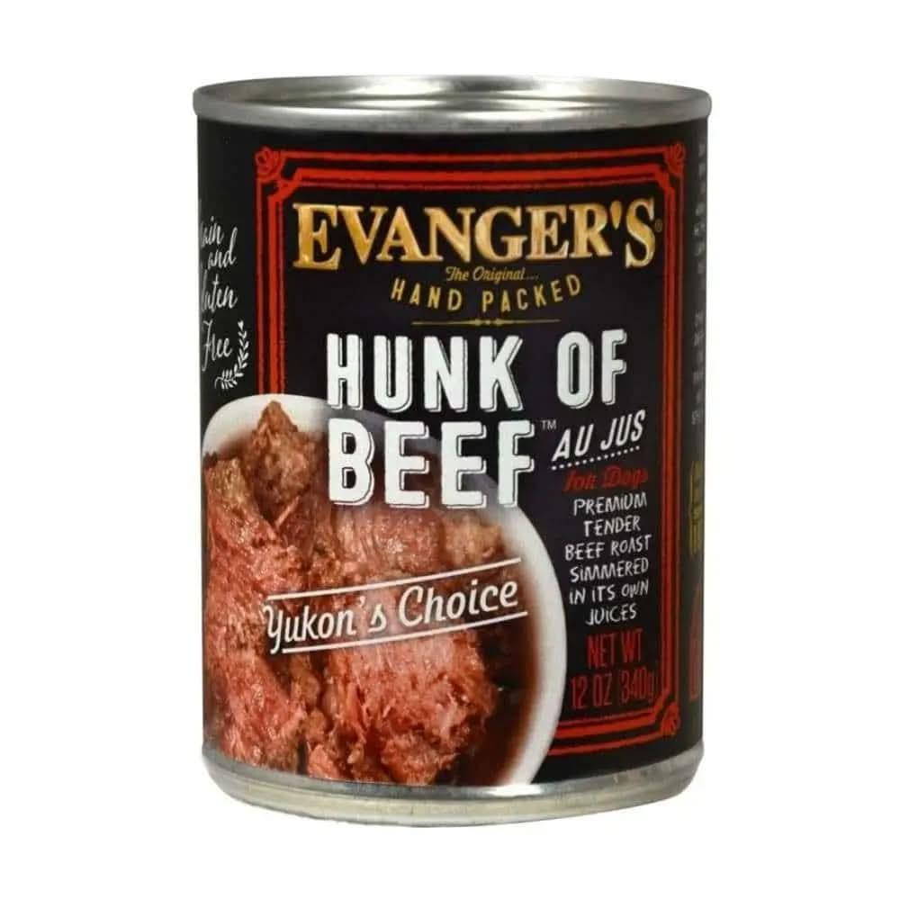 Evanger's Hand Packed Hunk of Beef Canned Dog Food case of 12 Evanger's