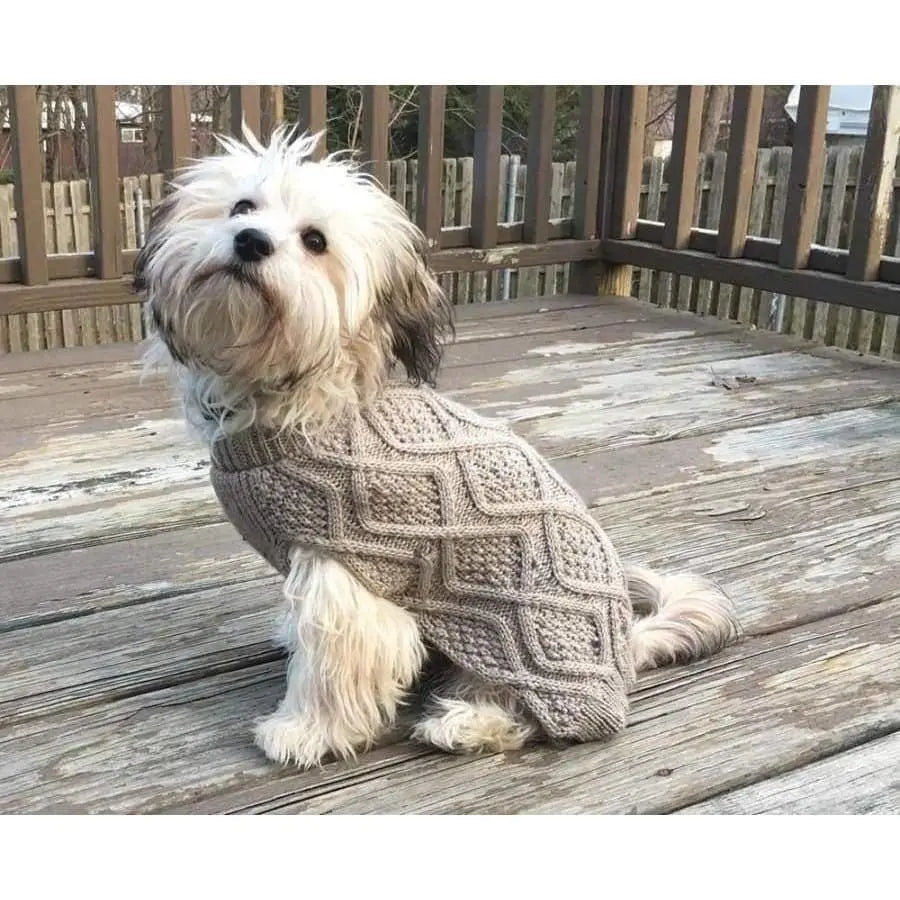 Fashion Pet Fisherman Dog Sweater Taupe Fashion Pet CPD