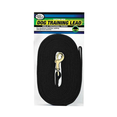 Four Paws® Cotton Web Dog Training Lead Black Color 15 Foot Four Paws®