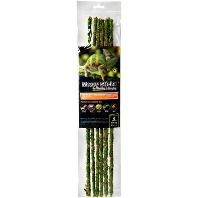 Galapagos Mossy Sticks Terrarium Ornament Mossy Sticks Fresh Green 6 ct Galapagos CPD