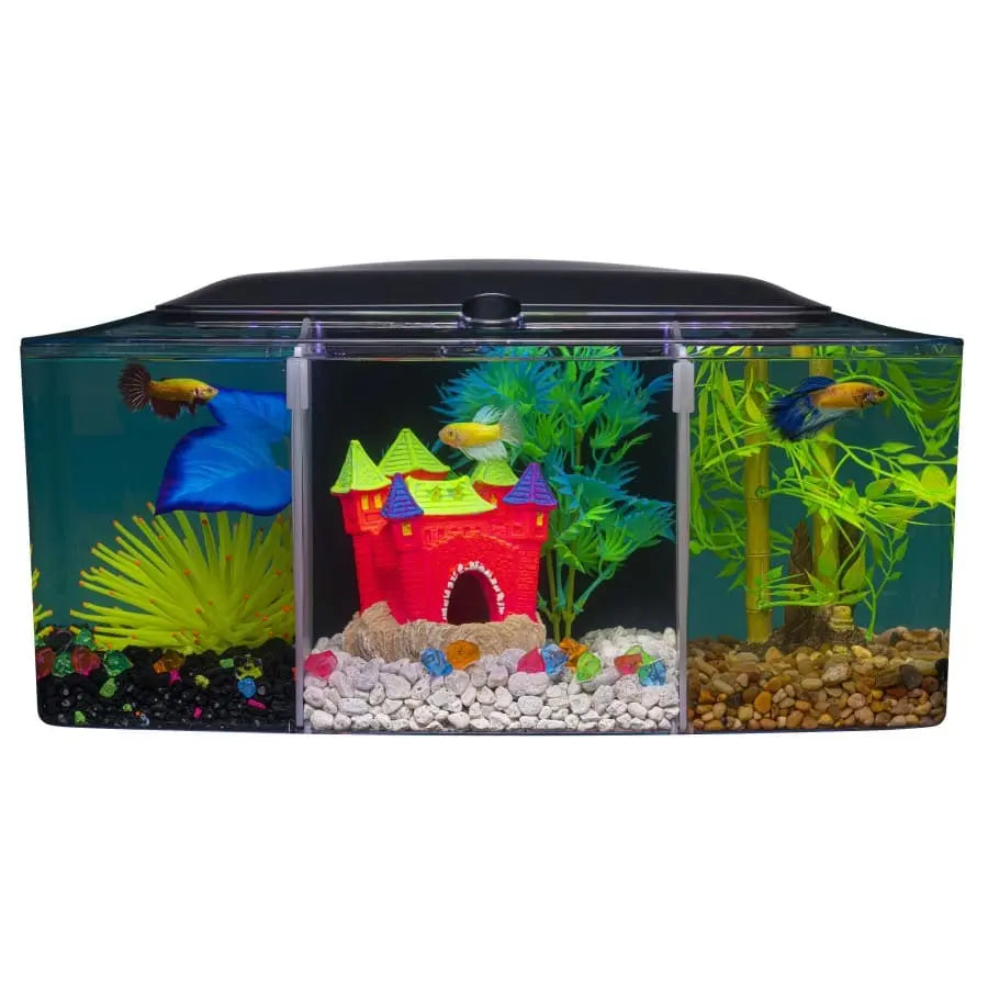 GloFish Trilogy Beta Aquarium Kit with Hood and LED - 3 Gallon Light