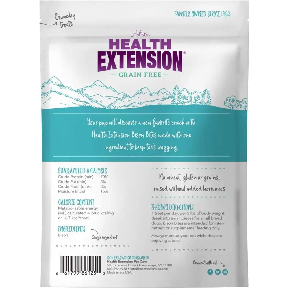 Health Extension Bison Bites Treats 6 oz Health Extension
