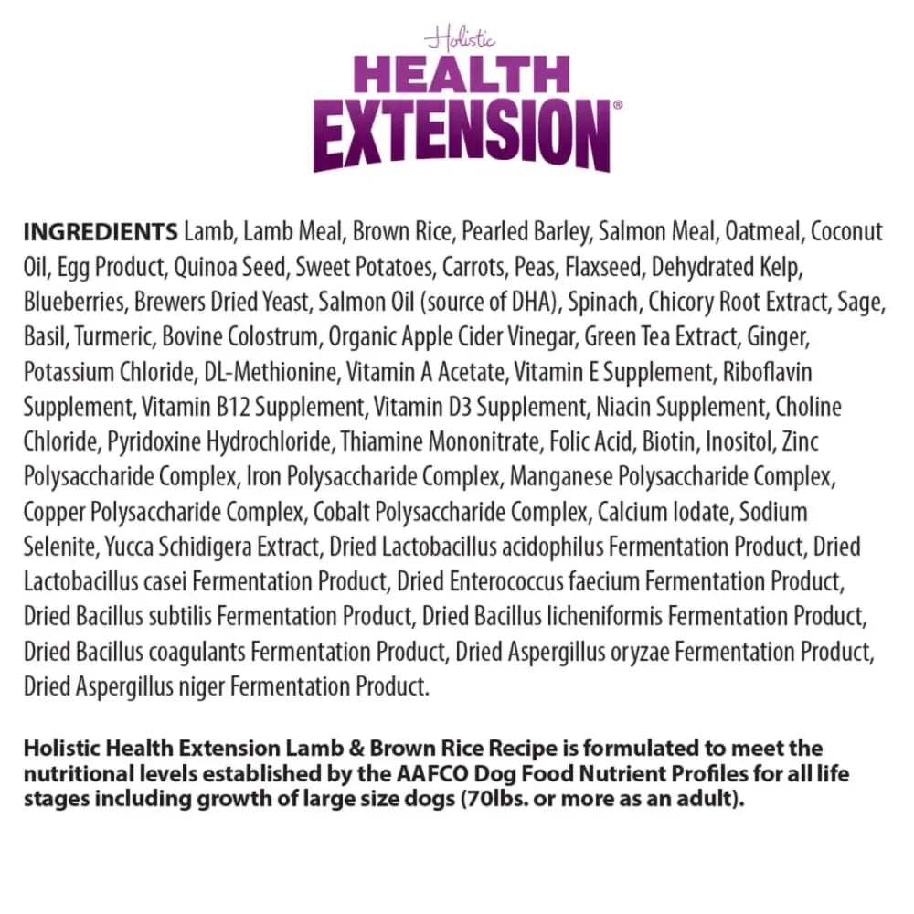 Health Extension Lamb & Brown Rice Dry Dog Food Health Extension