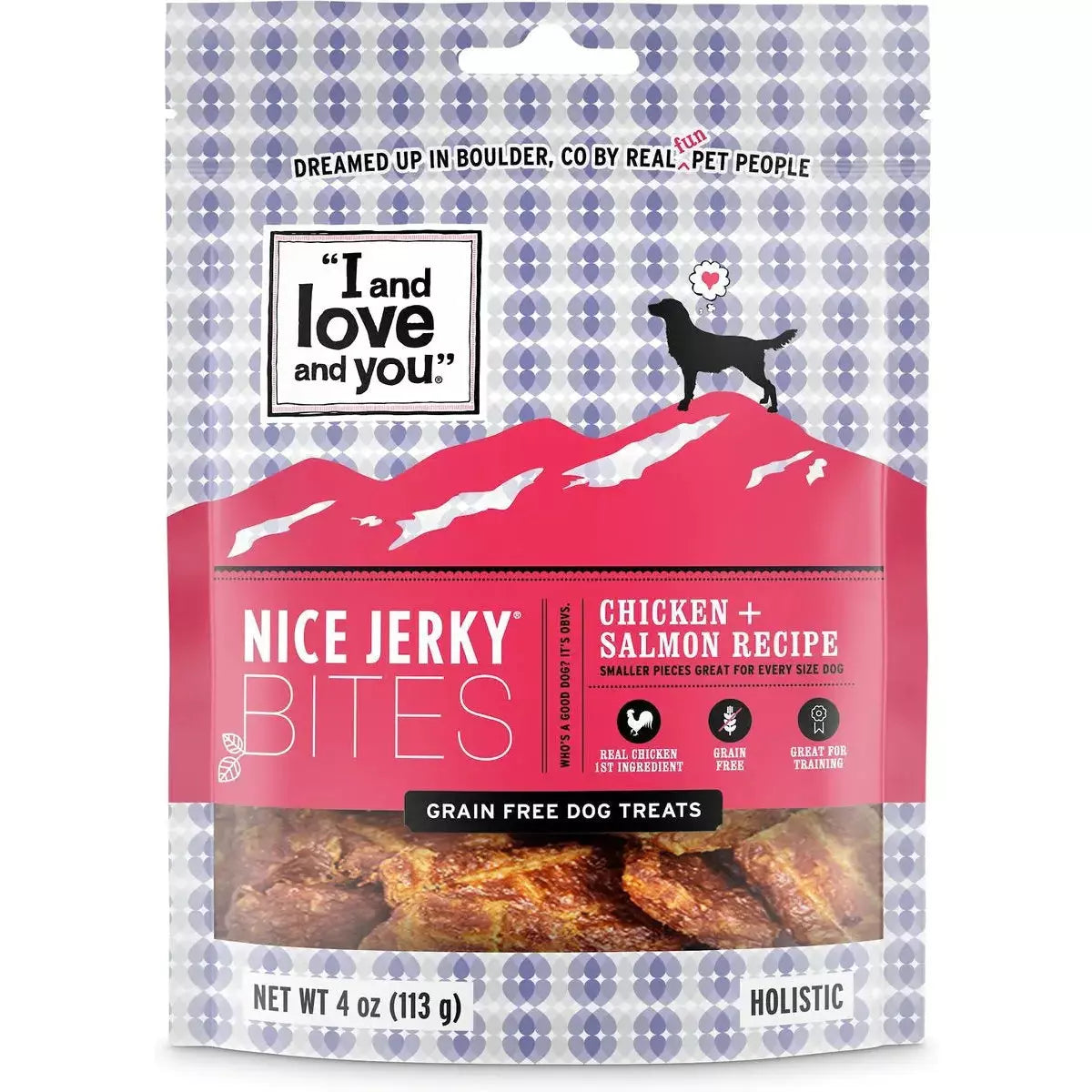 I and Love and You Nice Jerky Bites Chicken and Salmon Grain-Free Dog Treats Talis Us