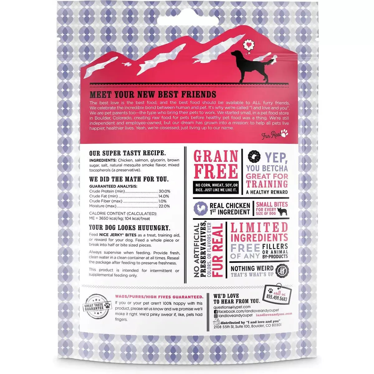I and Love and You Nice Jerky Bites Chicken and Salmon Grain-Free Dog Treats Talis Us