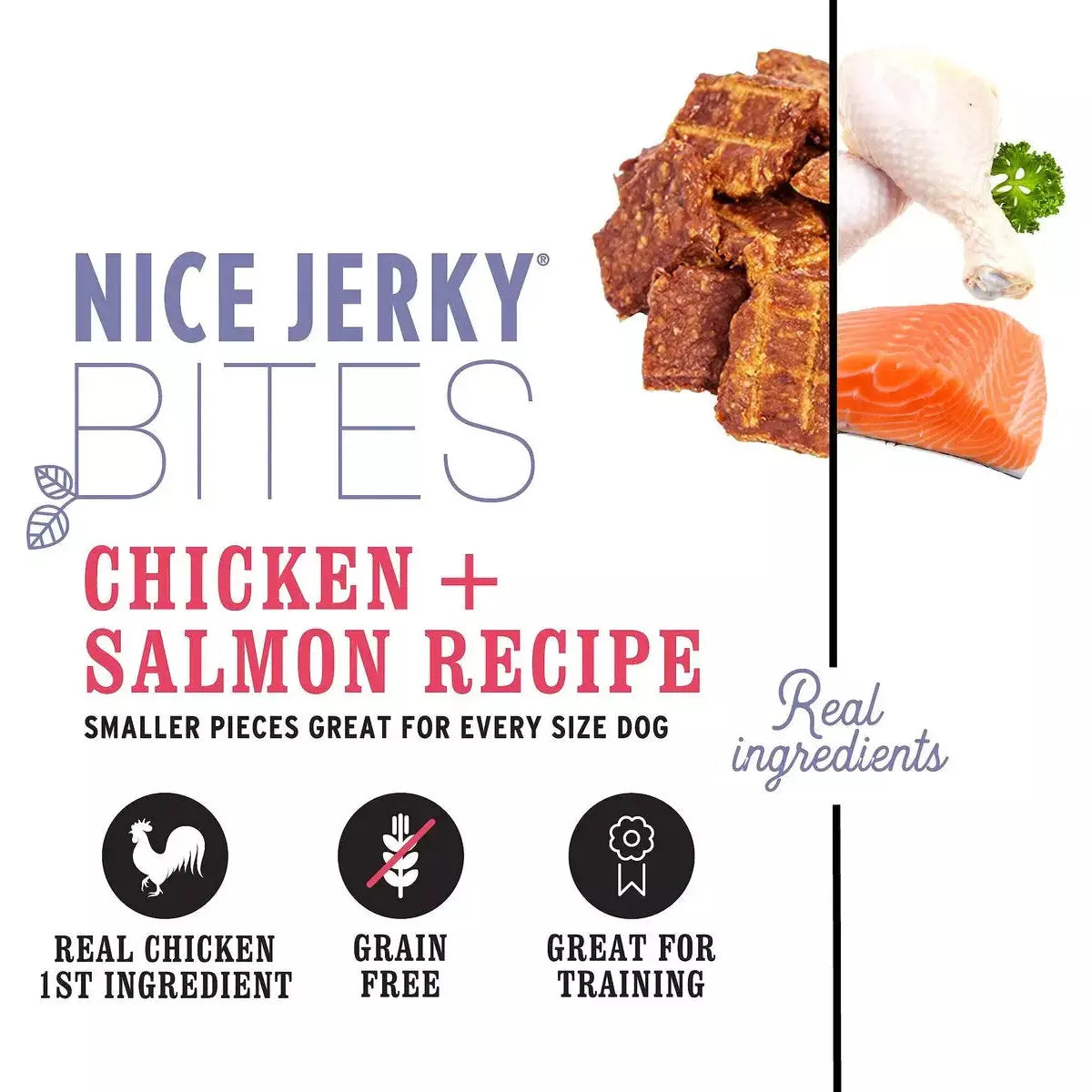I and Love and You Nice Jerky Bites Chicken and Salmon Grain-Free Dog Treats Talis Us
