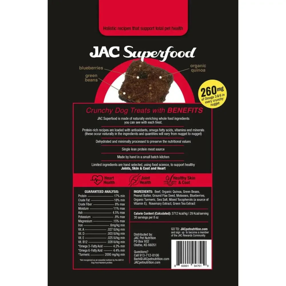 JAC Superfood All Natural Dog Treats with Joint Inflammation, Arthritis or Itchy Skin & Coat JAC