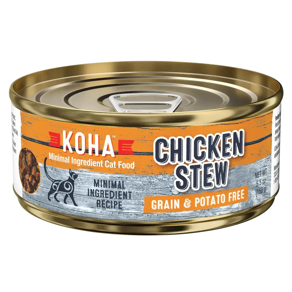 KOHA Minimal Ingredient Chicken Stew Wet Cat Food 5.5 oz Case of 24