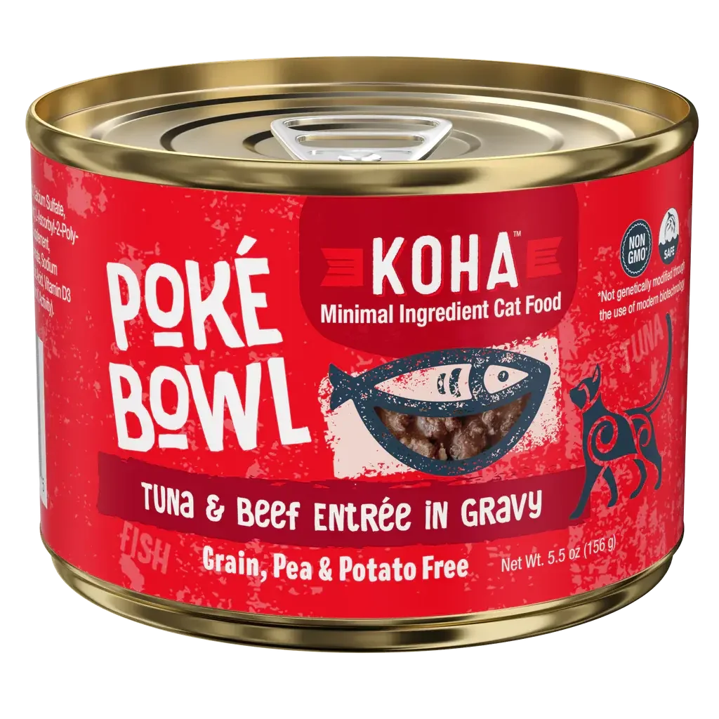 KOHA Poké Bowl Tuna & Beef Entrée in Gravy for Cats KOHA
