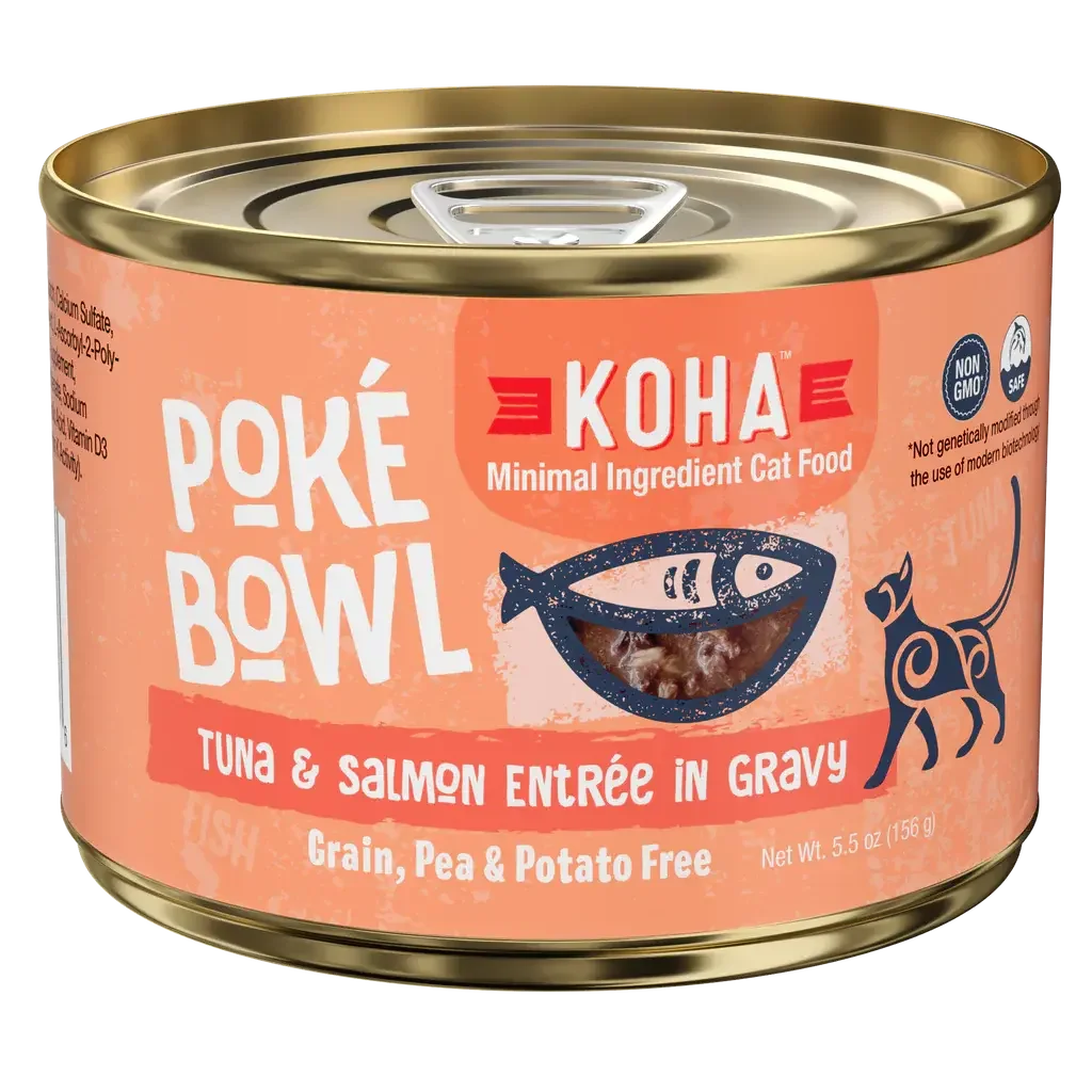 KOHA Poké Bowl Tuna & Salmon Entrée in Gravy for Cats KOHA