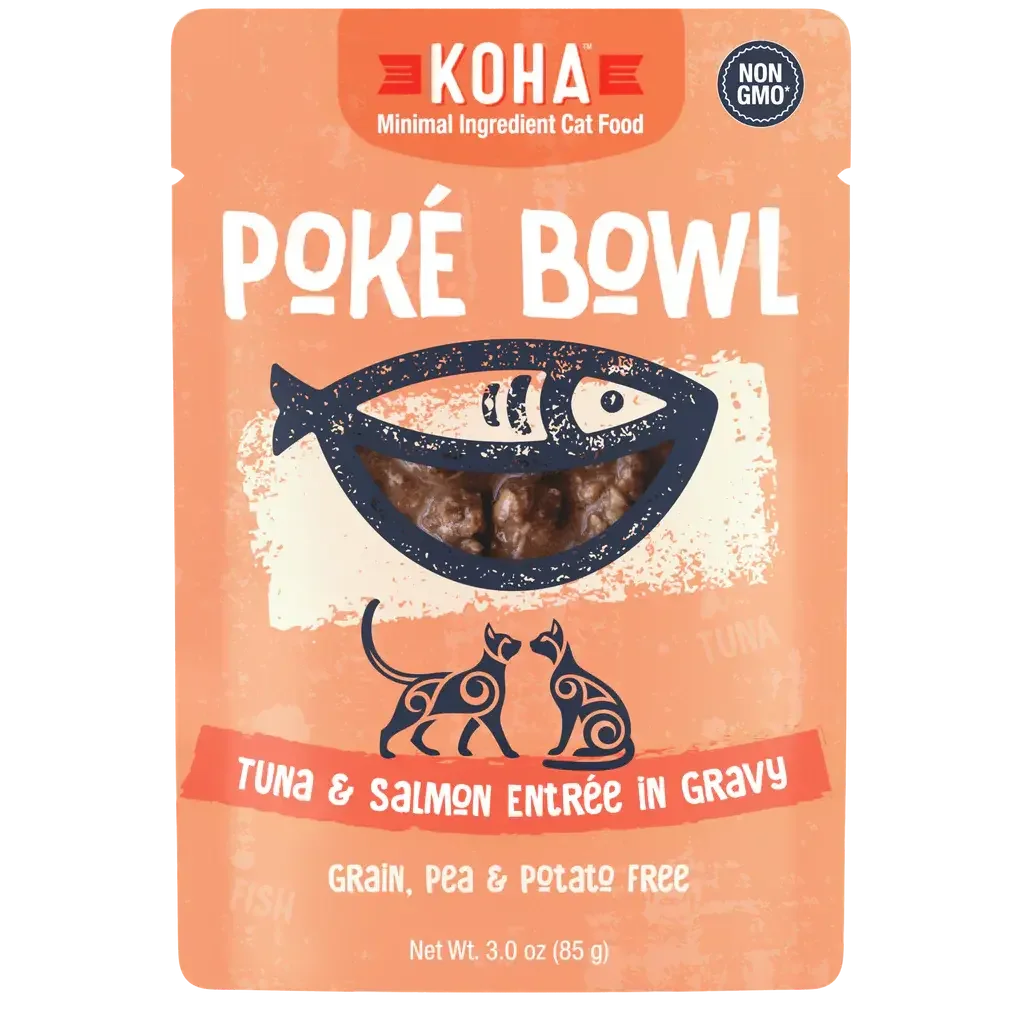 KOHA Poké Bowl Tuna & Salmon Entrée in Gravy for Cats KOHA