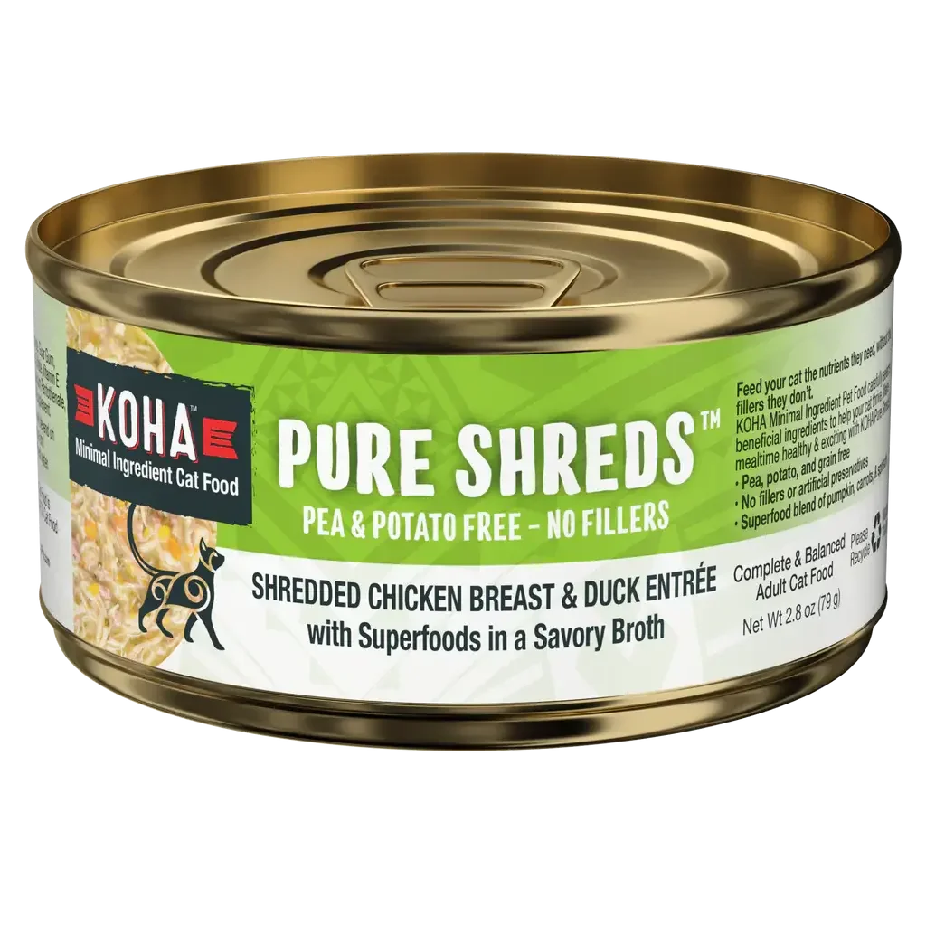 KOHA Pure Shreds Shredded Chicken Breast & Duck Entrée for Cats KOHA