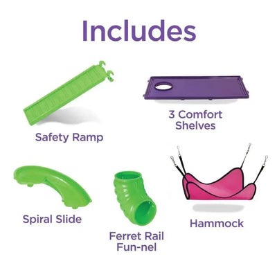 Kaytee My First Home Deluxe 2X2 Multi-Level Pet Home With Casters 24 in X 24 in X 41.5 in KayteeÂŽ CPD