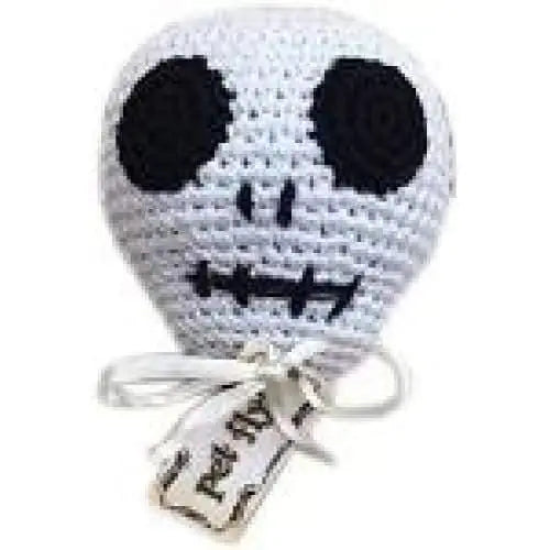 Knit Knacks Skully the Skull Organic Cotton Small Dog Toy Pet Flys