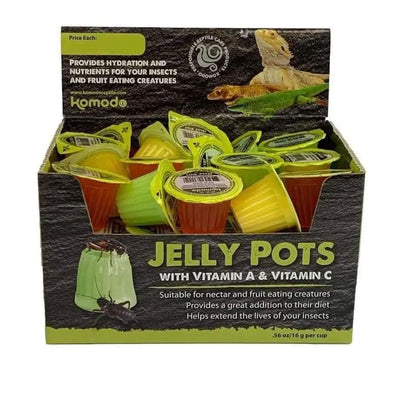 Komodo Jelly Pots Insect Food Fruit Flavor Display 0.56 oz, 40 ct Komodo