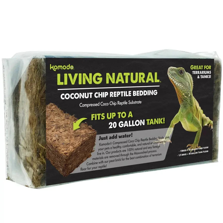 Komodo Living Natural Coconut Chip Reptile Bedding Brick Komodo