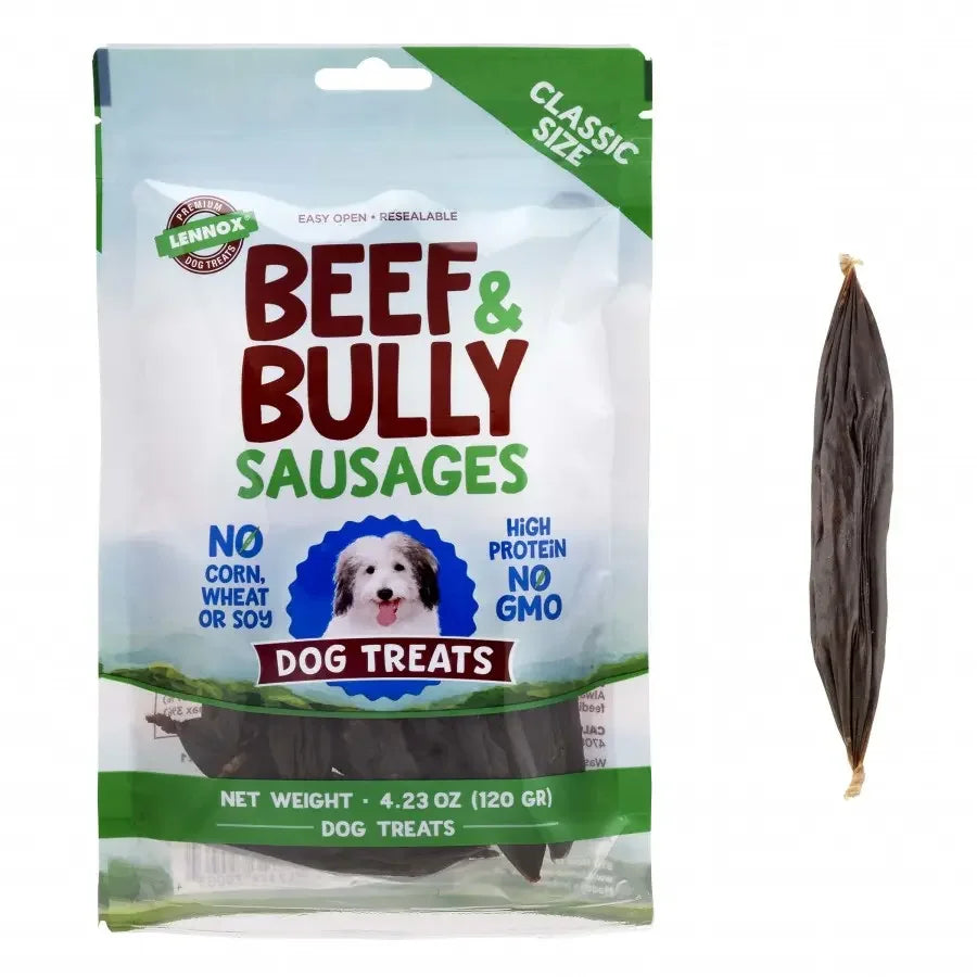 Lennox Beef & Bully Sausages Dog Treat 4.23 oz Lennox