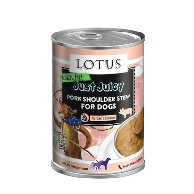 Lotus Just Juicy Pork Shoulder Stew Grain-Free Canned Dog Food Lotus