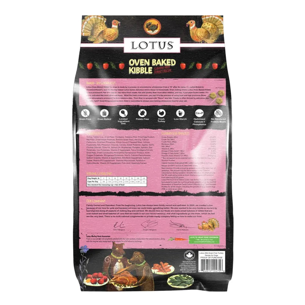 Lotus Oven-Baked Grain-Free Turkey Recipe Dry Dog Food Lotus