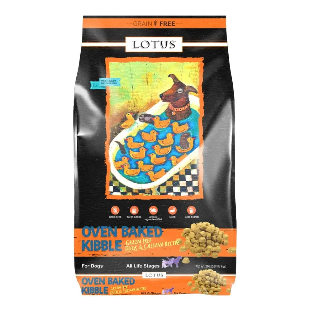 Lotus Oven-Baked Small Bites Grain-Free Duck & Cassava Recipe Dry Dog Food Lotus