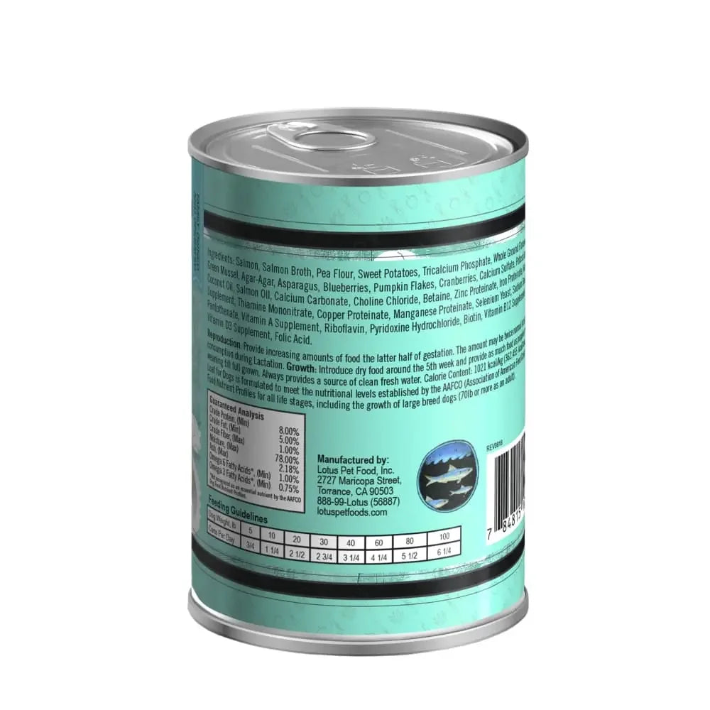 Lotus Salmon Loaf Grain-Free Canned Dog Food 12/12.5oz Lotus