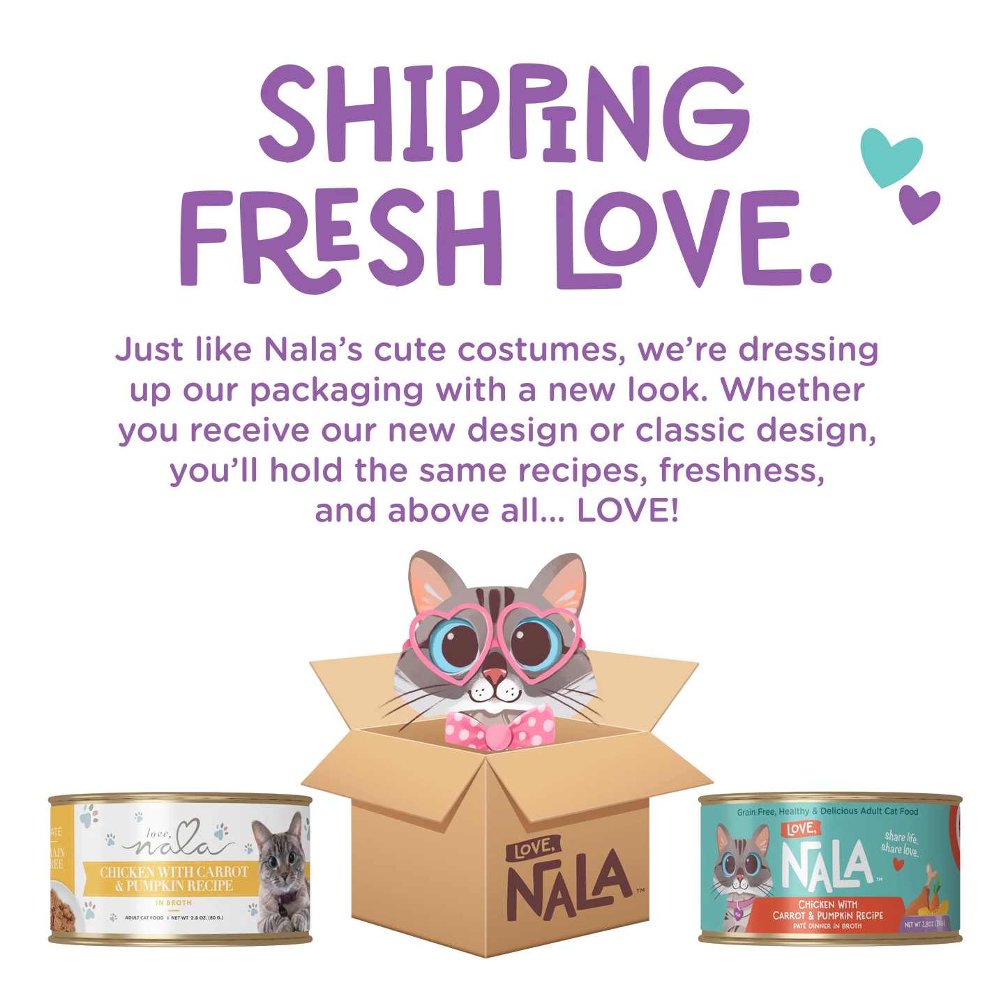 Love, Nala Chicken Flaked with Sweet Potato & Carrot Recipe in Broth Cat Food 2.8oz Case of 12 Love Nala