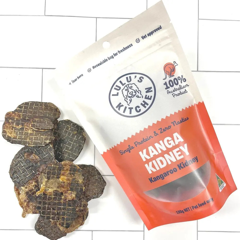 Lulu's Kitchen Kanga Kidney  Kangaroo Kidney Dog Treats 100g Lulu's Kitchen