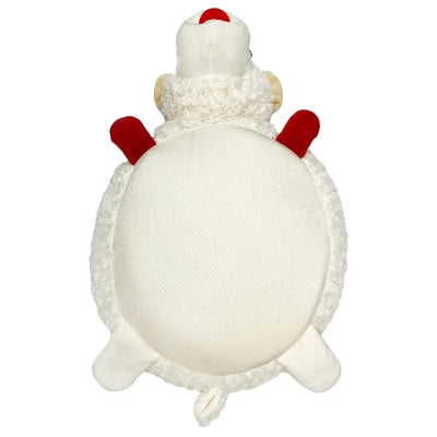 Multipet Lamb Chop dog bed featuring a sheep design with red accents on the paws