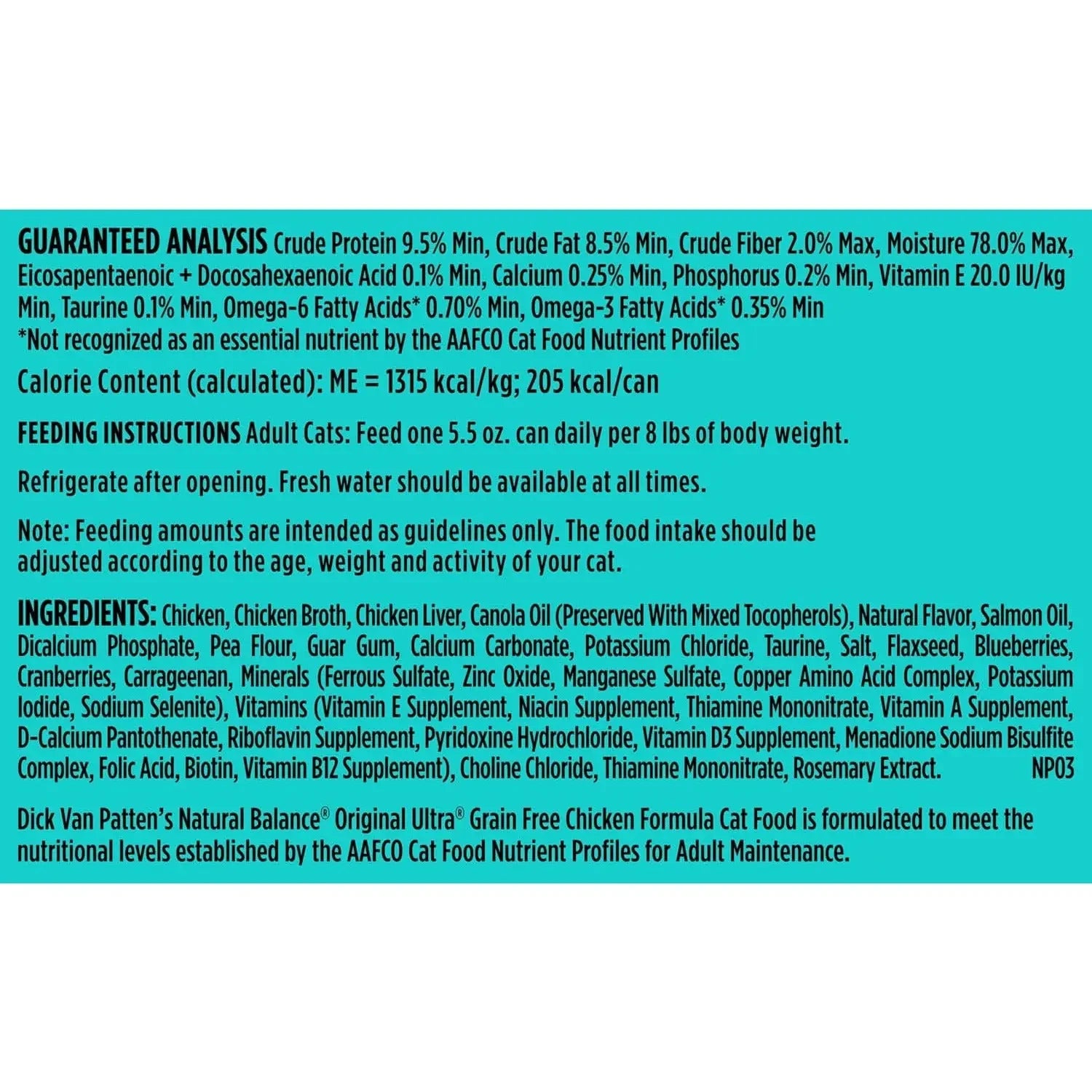 Natural Balance Pet Foods Original Ultra Grain Free Adult Wet Cat Food Chicken 24 pk Natural Balance CPD