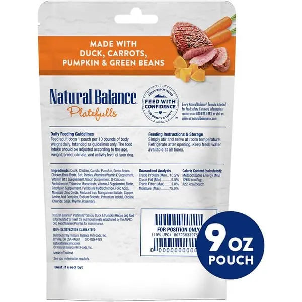 Natural Balance Pet Foods Platefulls Wet Dog Food 12ea/9 oz Natural Balance CPD